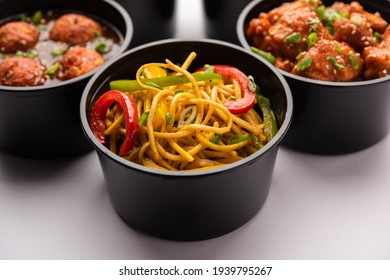 Premium Photo  Group of home delivered indo chinese food in