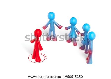 Group of human figures isolated on white background. The concept of political propaganda, manifestation of leadership skills, mastery of persuasion, influence on the masses. [[stock_photo]] © 
