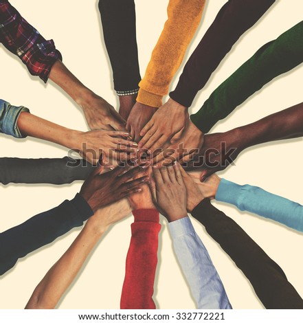 Group of Human Hands Holding Together Concept