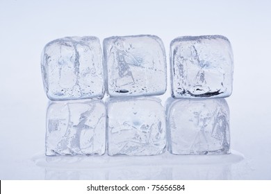 Group of ice cubes shot in the studio.