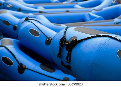 Group of inflatables from world rafting championship 2009 in Banja Luka.