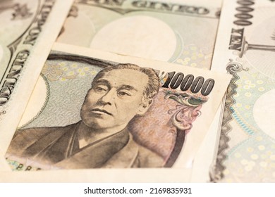Group of Japanese banknote 10000 yen background - Shutterstock ID 2169835931