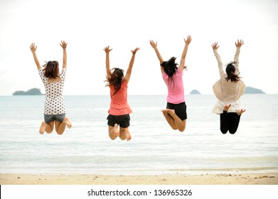 Group of jumping teenager people - Powered by Shutterstock