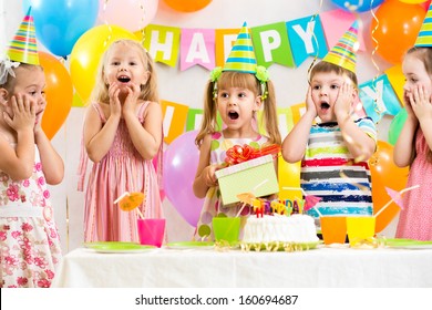 Group Of Kids At Birthday Party