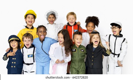 Group Of Kids With Career Uniform Dream Occupation