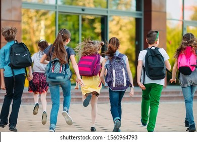 Group Of Kids Going To School Together