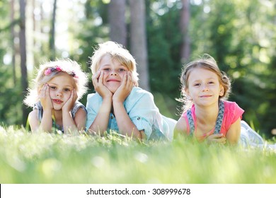 Group Happy Children Eating Lollipops Outdoors Stock Photo 630830702 ...