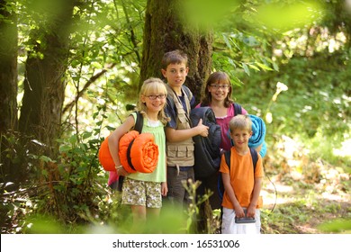 Group Kids Outdoors Camping Gear Stock Photo 16531006 | Shutterstock