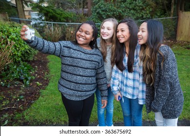 Group Of Kids Taking A Selfie