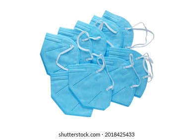 Group Of Kn95 Disposable Mask Isolated In White Background