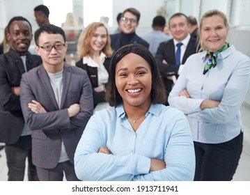 group of leading experts standing in the office lobby . - Shutterstock ID 1913711941