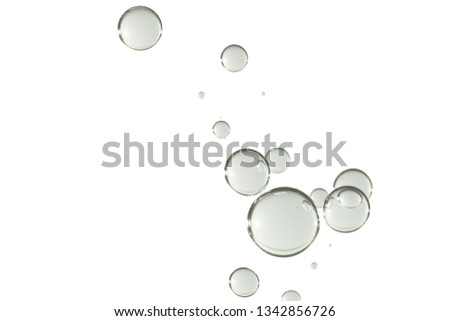 A group of light gray air bubbles over a white background.