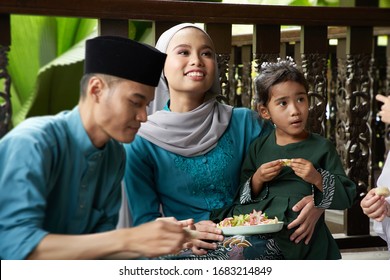 Group Of Malay Family Breaking The Fast Together