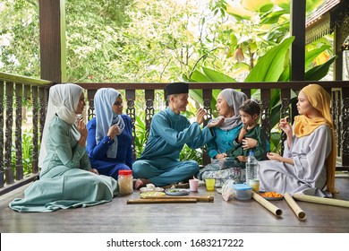 Group Of Malay Family Breaking The Fast Together