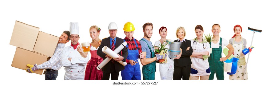 Group of many different profesions as teamwork and diversity concept - Shutterstock ID 557297527