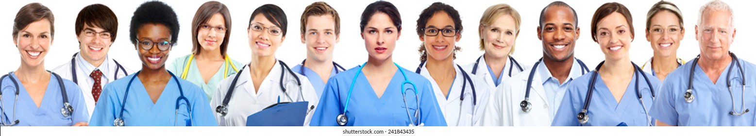 Group of medical doctors. Health care banner background