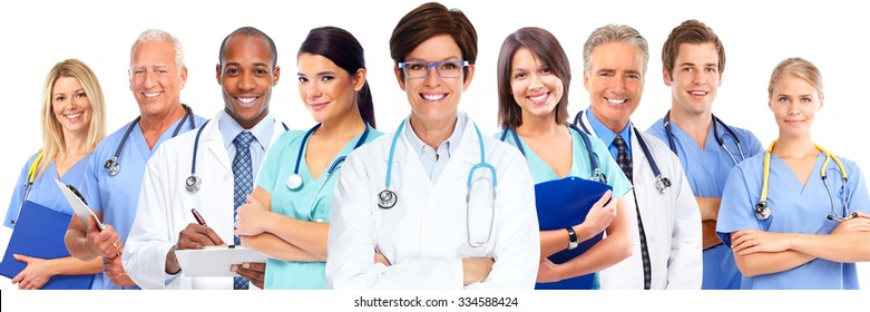 Group of medical doctors. Health care concept background.