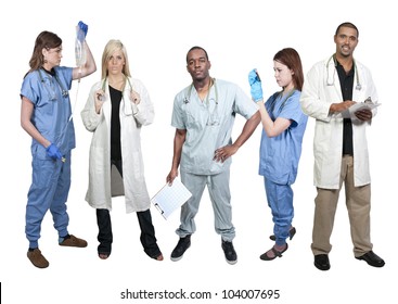 Group of medical doctors with various specialties