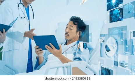 Group of medical professionals examining patient and medical technology concept. - Powered by Shutterstock