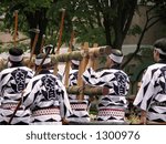   Group of men during a traditional Japanese festival-Aoba Dori Matsuri