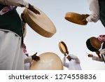 A group of men perform a traditional Saudi Arabian dance and singing in Janadria Festival.