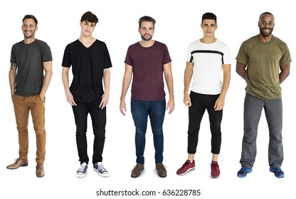 Group Men Smiling Standing Row Stock Photo (Edit Now) 636228785
