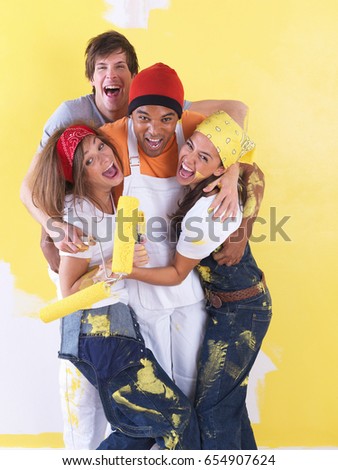 Group messing around with paint.