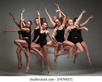 The group of modern ballet dancers  - Powered by Shutterstock