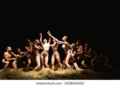 Group of modern ballet dancers. Contemporary art. Young flexible athletic men and women. - Powered by Shutterstock