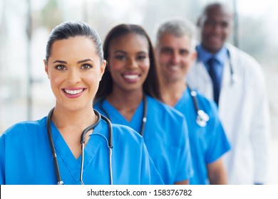 group of modern medical professionals portrait