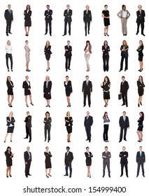 Group Of Multi Ethnic Business People Standing Over White Background