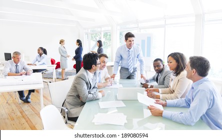 Group of Multi Ethnic Corporate People Interacting with the Speaker