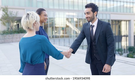 Group Of Multi Ethnic People Shaking Hands. Global Business. 