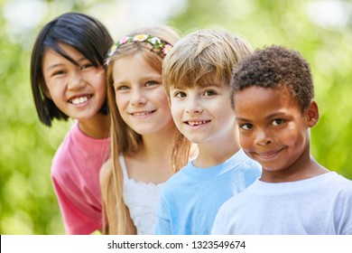 Group Of Multicultural Children As Friends In Kindergarten Or Preschool