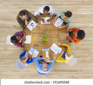 Group of Multiethnic Business People in Meeting - Shutterstock ID 191690348