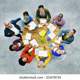 Group Of Multiethnic People Looking Up Concept