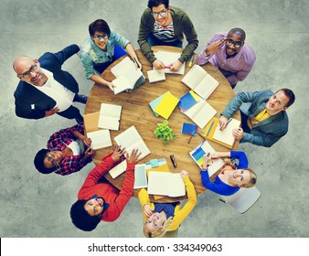 Group Of Multiethnic People Looking Up Concept