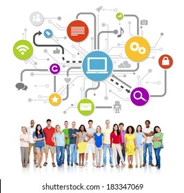 Group Diverse Multiethnic People Social Networking Stock Photo (Edit ...