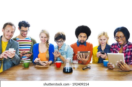 Group Of Multiethnic People Using Tablet Devices