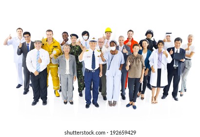 Group Of Multiethnic Various Occupations People.