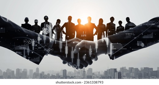 Group of multinational people and financial technology concept. Wide angle visual for banners or advertisements. - Powered by Shutterstock