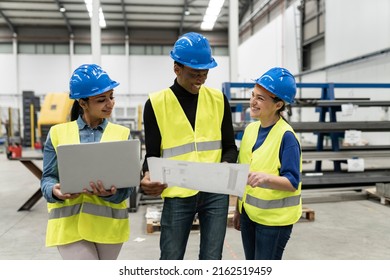 Group Multiracial Engineers Factory Technology Industry Stock Photo ...