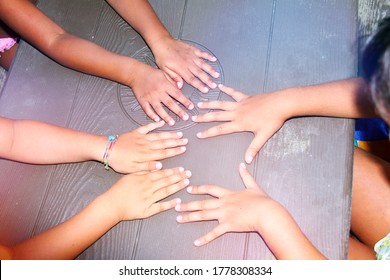 Group Of Multiracial Kids Playing Together, Concept Against Racism 