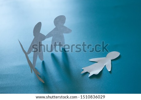 Group murder concept. Three persons and one dead