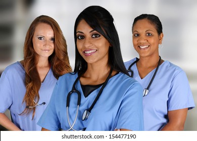 Group of nurses set in a hospital
