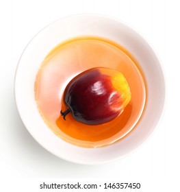 A Group Of Oil Palm Fruit On The White Background