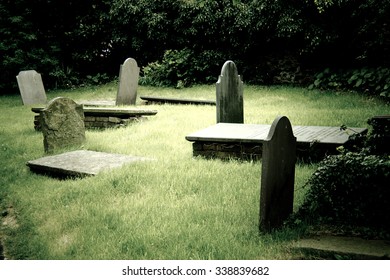 Group Of Old Cemetary Tombstones