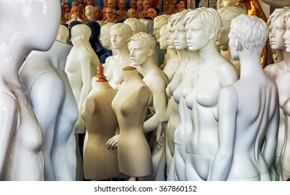 Group Of Old Mannequins