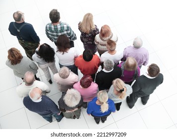 Group Of Older People Looking In The Same Direction.