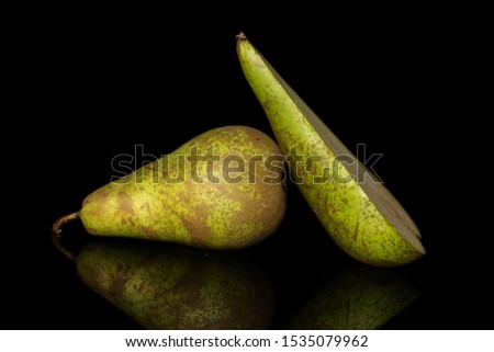 Similar – Image, Stock Photo one ripe green pear on a yellow background